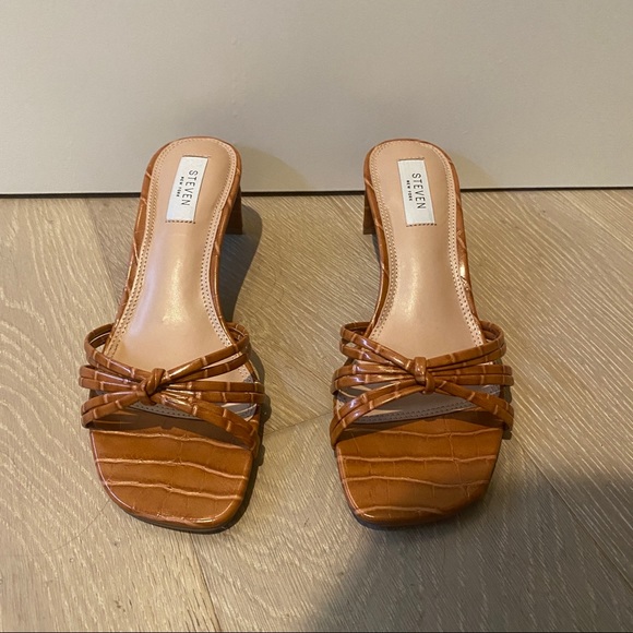 NEVER WORN Steven Ophelia Slides - Cognac Croc - Picture 3 of 4